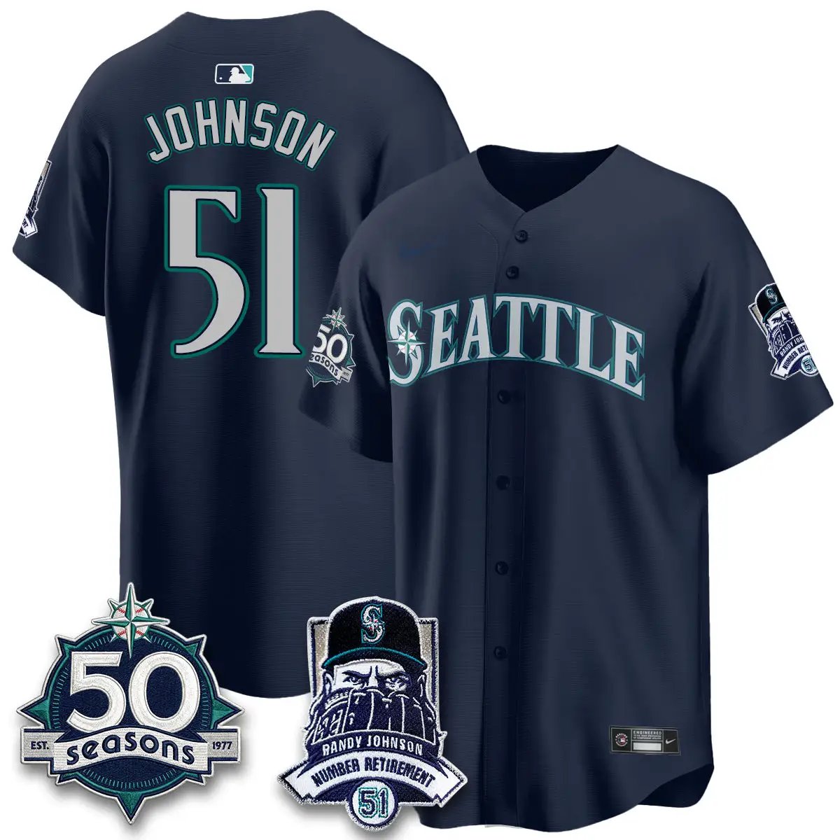 SEA Randy Johnson Vapor Limited Jersey V2- All Stitched by Seattle Mariners