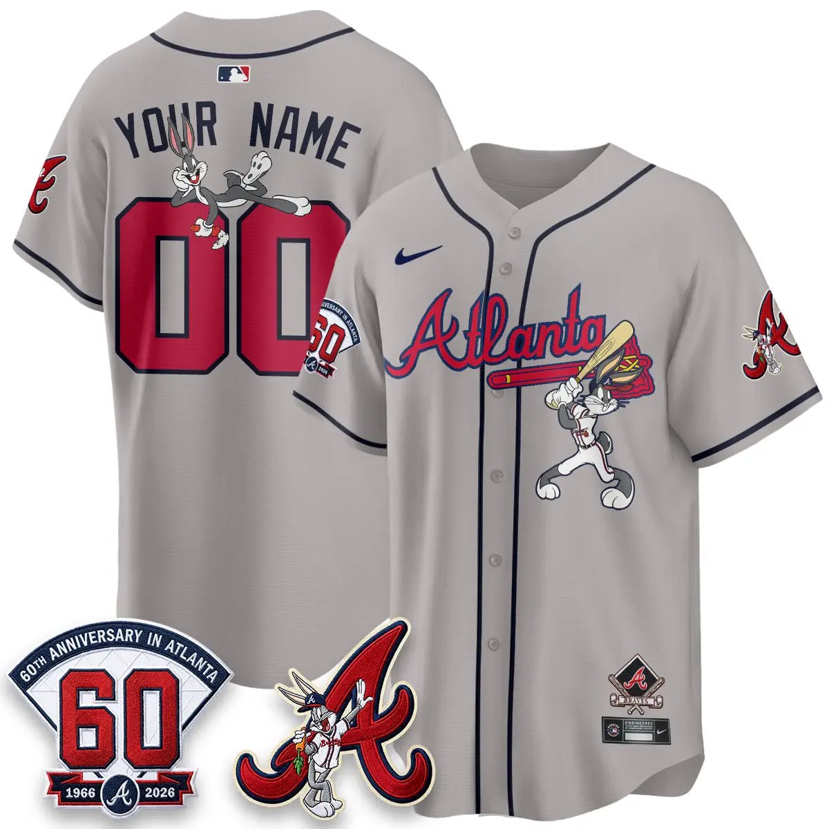 ATL x Bunny Vapor Premier Limited Custom Jersey - Stitched by Atlanta Braves