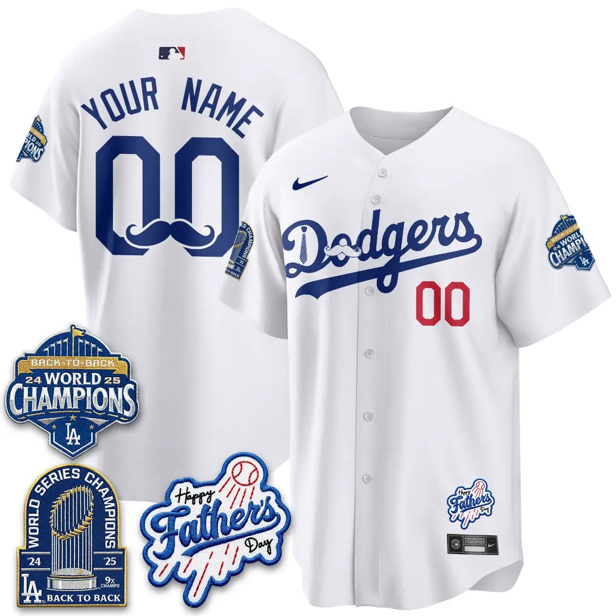 LAD Happy Father's Day 2026 Custom Jersey - Stitched by Los Angeles Dodgers