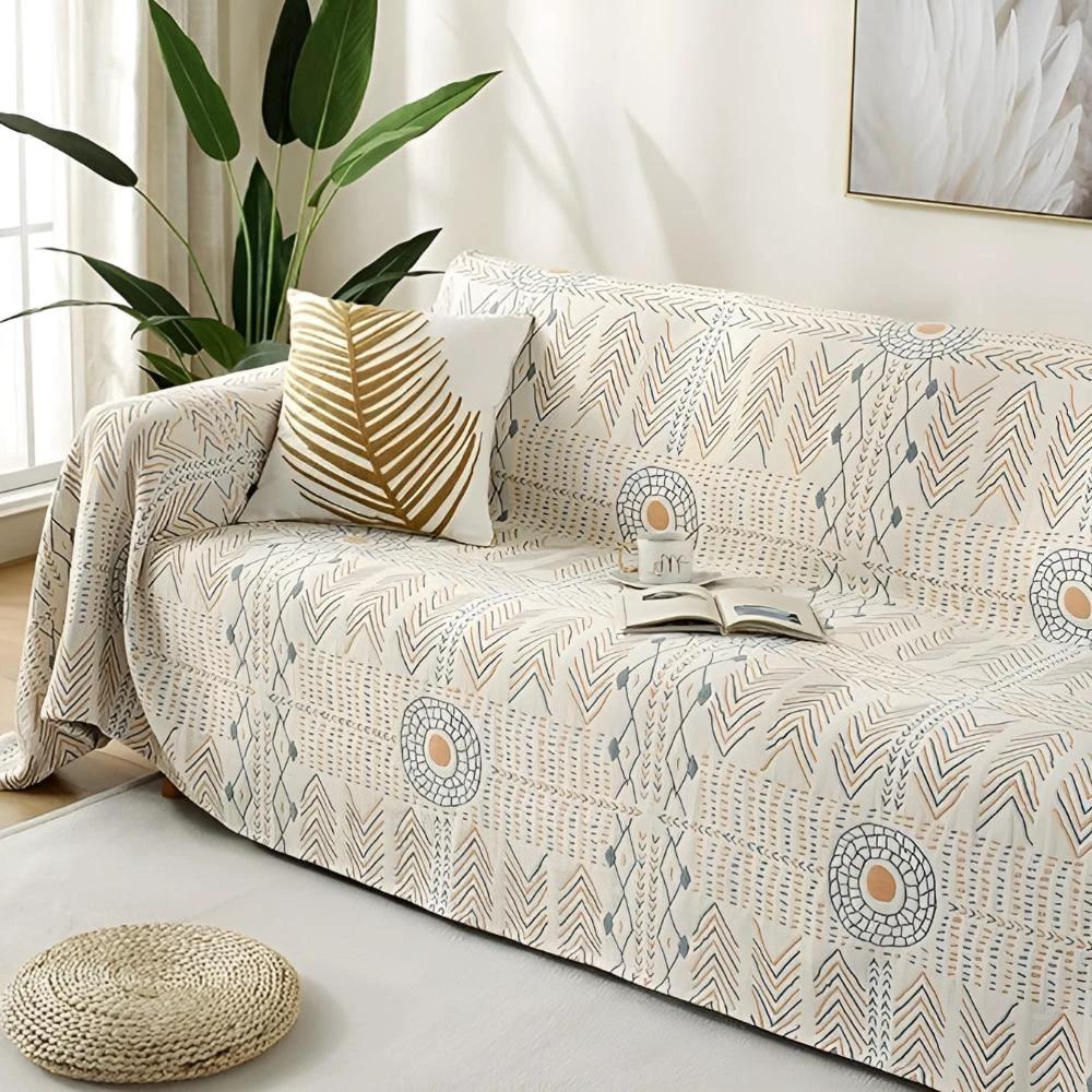 Reversible Chic Cotton Throw Blanket by Casa & Beyond