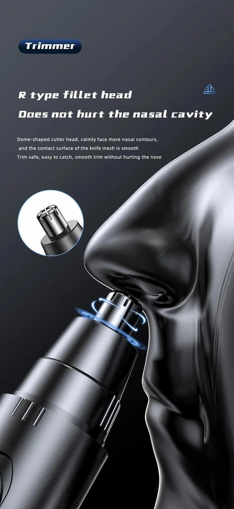 Rechargeable Nose & Ear Hair Trimmer for Men and Women – Pain-Free Precision Grooming Tool by BowLift