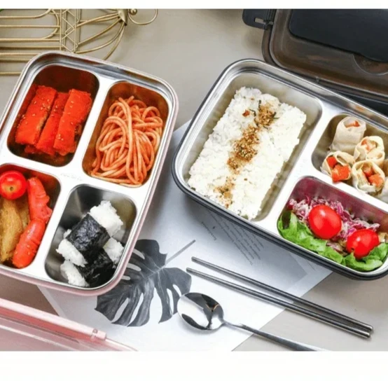 Leak-proof lunch box made of stainless steel with 3/4 compartments Bowlift by Bowlift