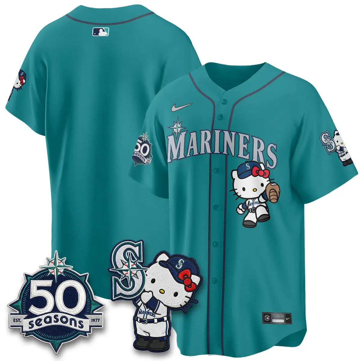 SEA x Meow KT Night Limited Jersey - All Stitched V2 by Seattle Mariners