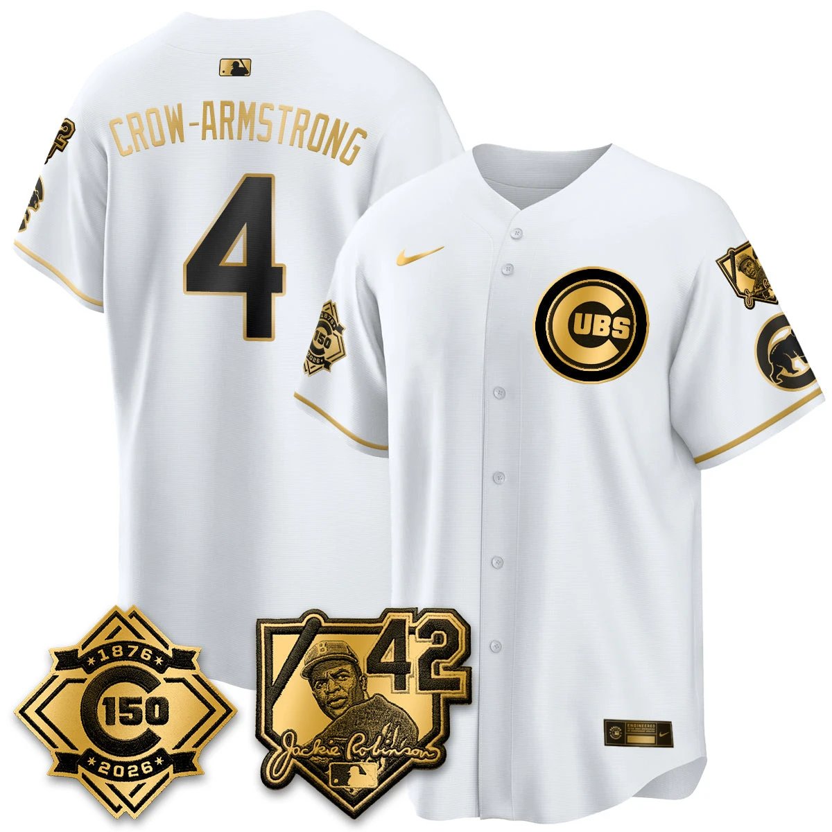 Chicago Cubs 150th Anniversary & Jackie Robinson Day Patch Vapor Premier Limited Jersey - All Stitched by Chicago Cubs