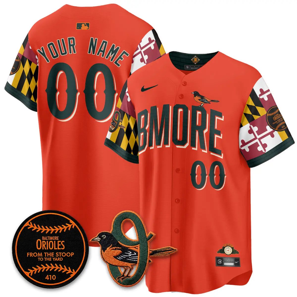 BAL x Maryland State Flag 2026 Vapor Custom Jersey - All Stitched by Baltimore Orioles