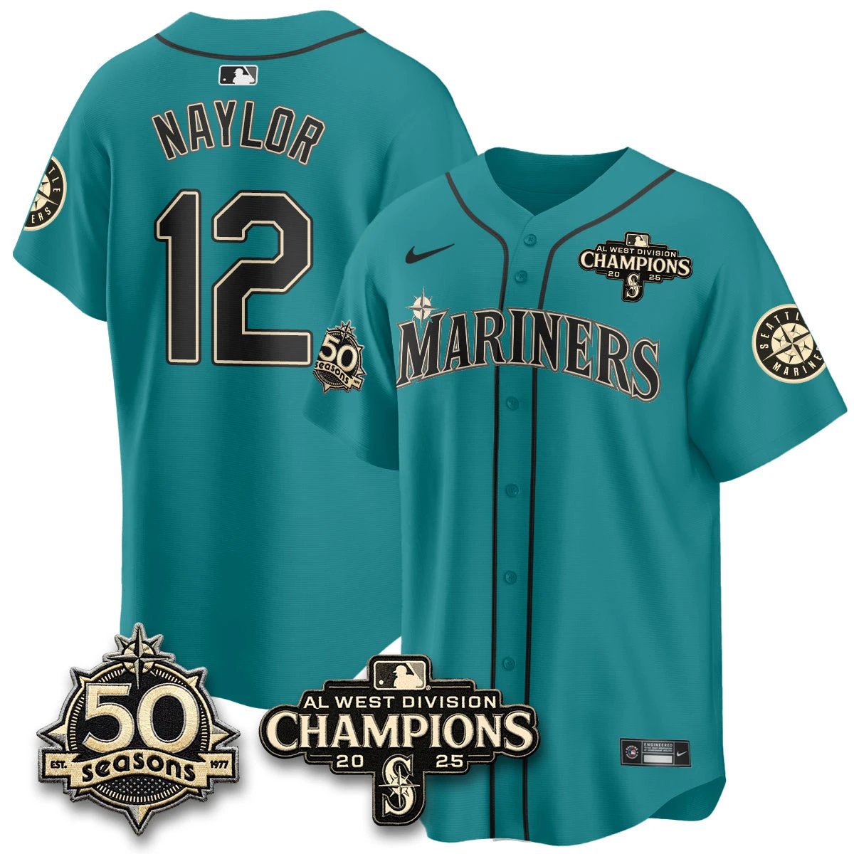Seattle Mariners Vapor Premier Limited Jersey - 50th Anniversary & AL West Division Champions - Steelheads Community Funds - All Stitched by Seattle Mariners