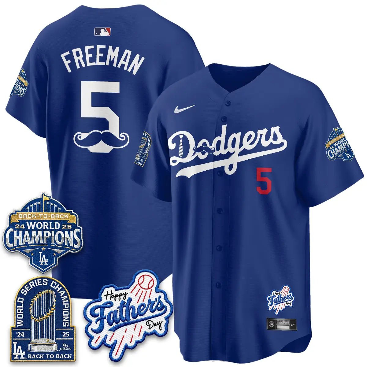 LAD Happy Father's Day 2026 Jersey - Stitched by Los Angeles Dodgers