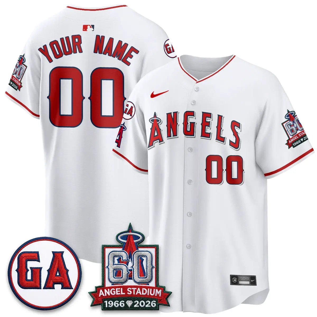 LAA 60th Anniversary Vapor Custom Jersey - All Stitched V3 by Los Angeles Angels