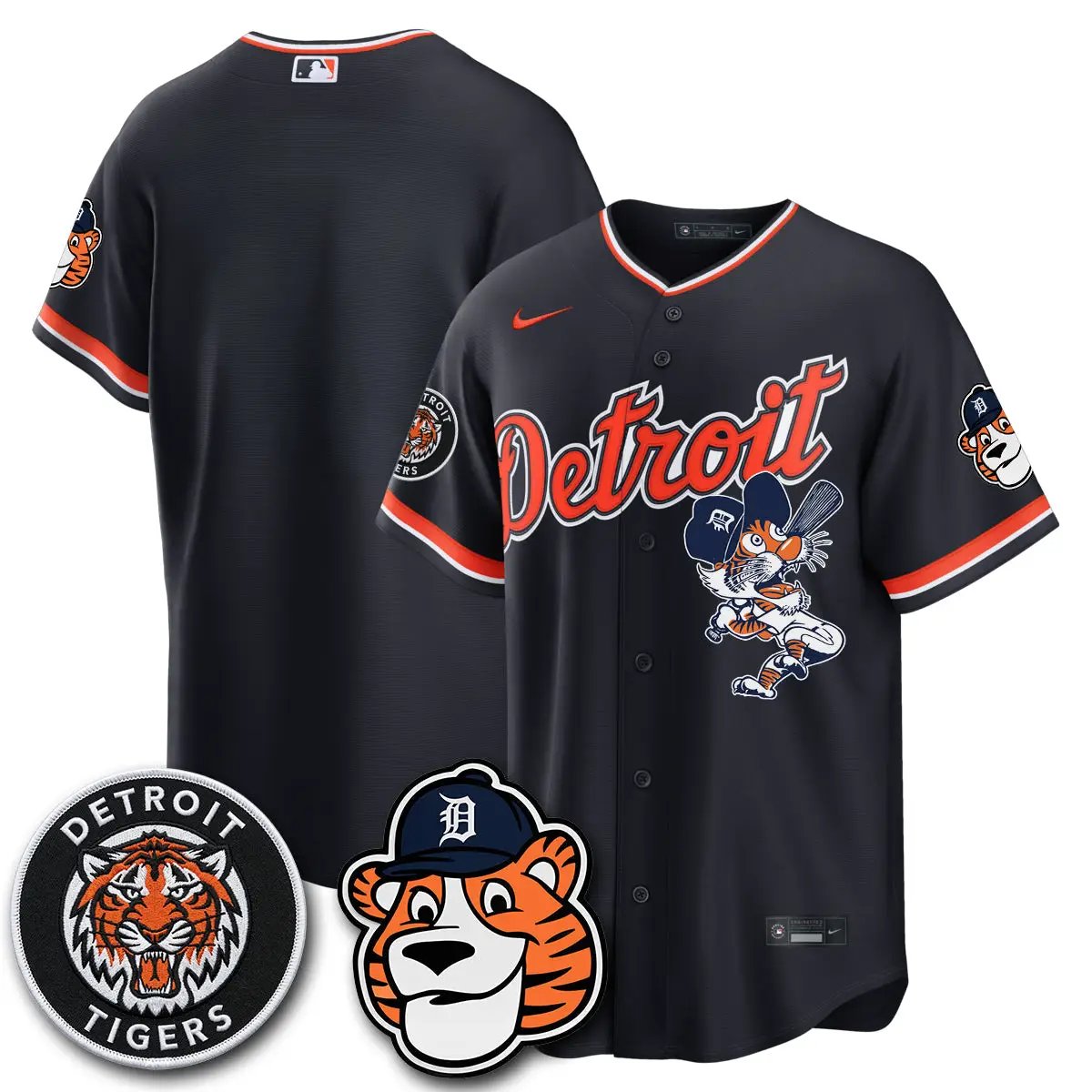 DET Paws Edition Vapor Limited Orange Jersey - Stitched by Detroit Tigers
