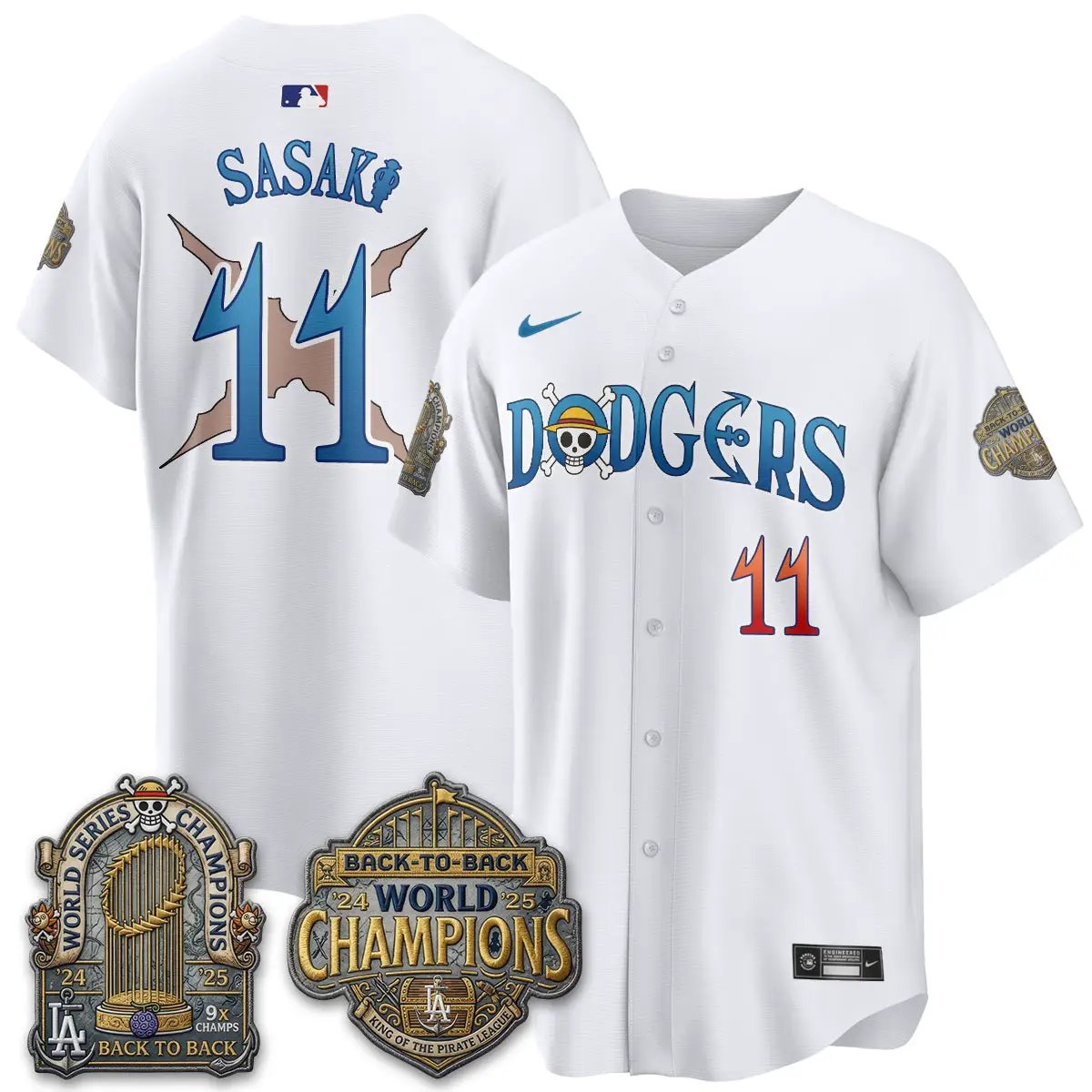 LAD Japanese Cartoon Vapor Limited Jersey - Stitched by Los Angeles Dodgers