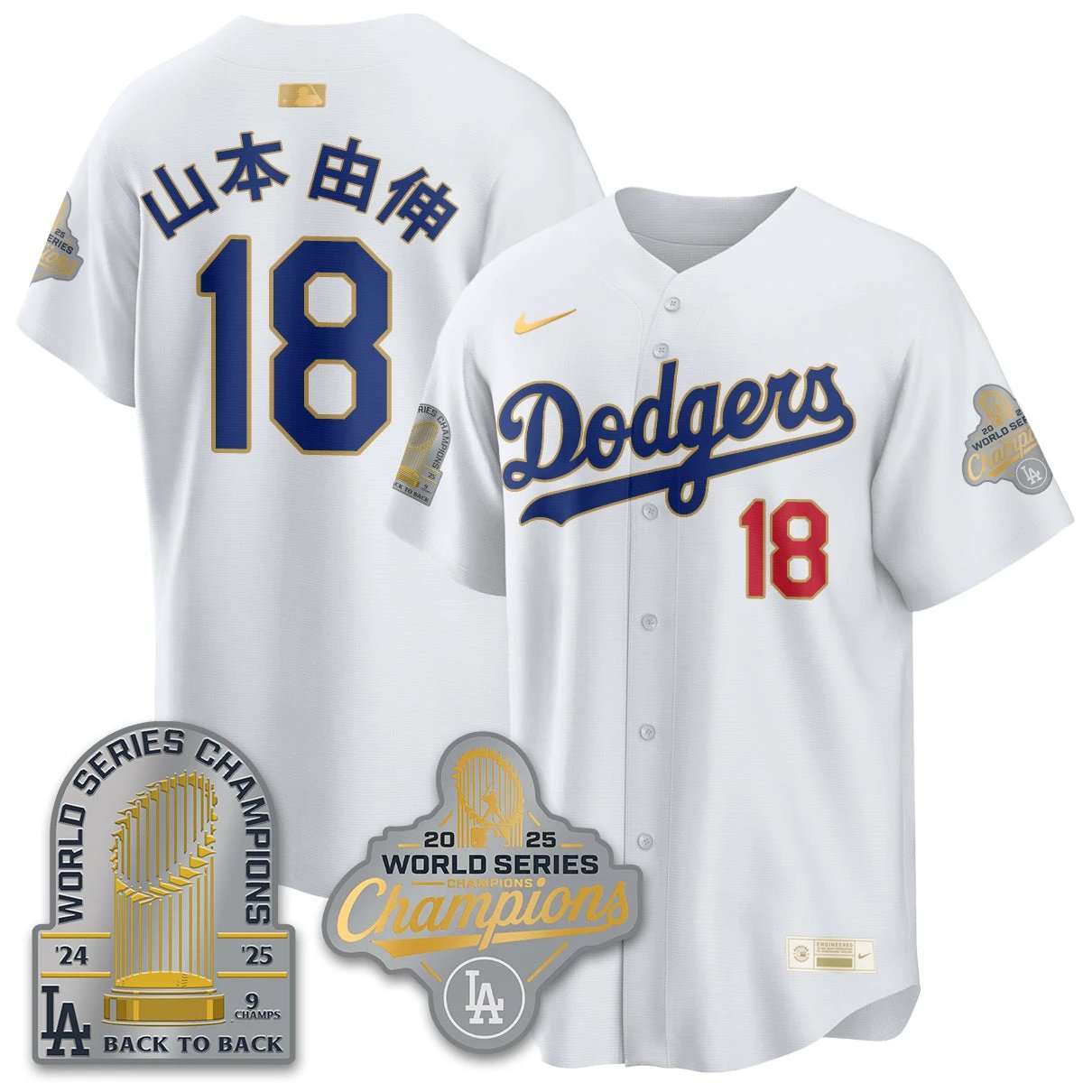 LAD Gold Collection Stadium Vapor Limited Jersey - 9x Champs - All Stitched by Los Angeles Dodgers