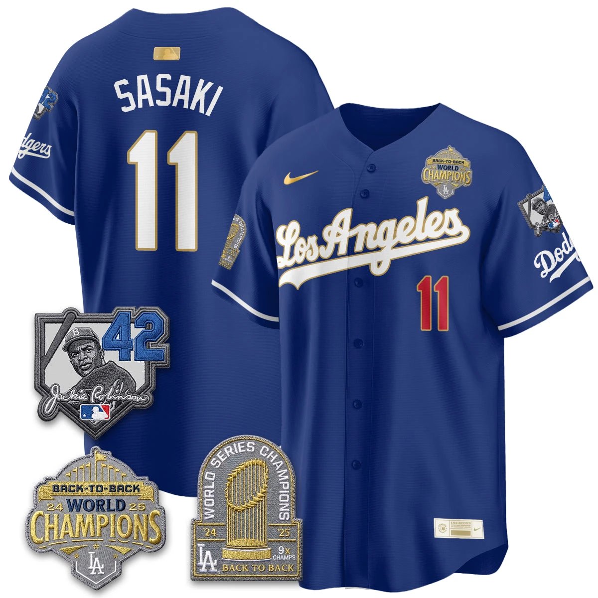 Los Angeles Dodgers 2026 New Era Gold Collection Vapor Limited Jersey - B2B Champs - All Stitched by Los Angeles Dodgers