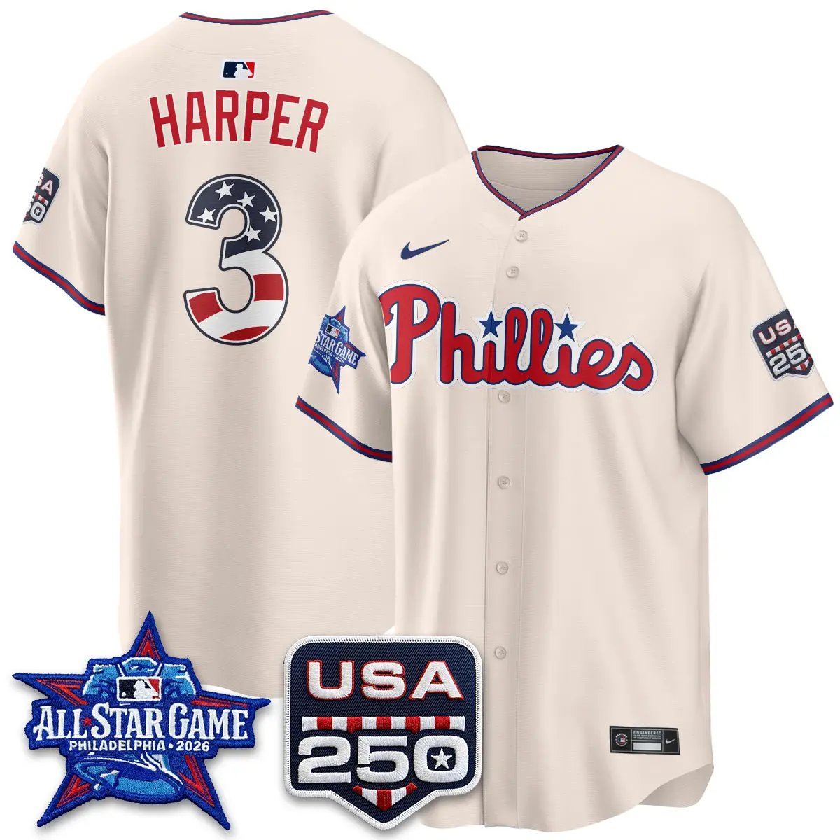 PHI 2026 All Star Edition Vapor Jersey - Stitched by Philadelphia Phillies