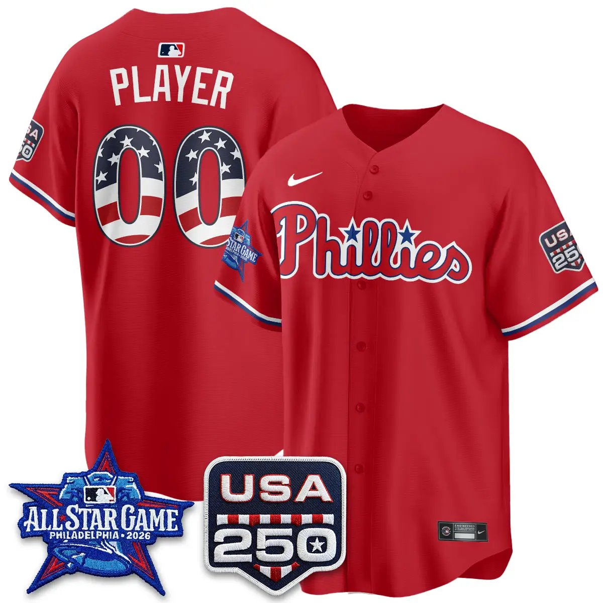 PHI 2026 All Star Edition Vapor Custom Jersey - Stitched by Philadelphia Phillies