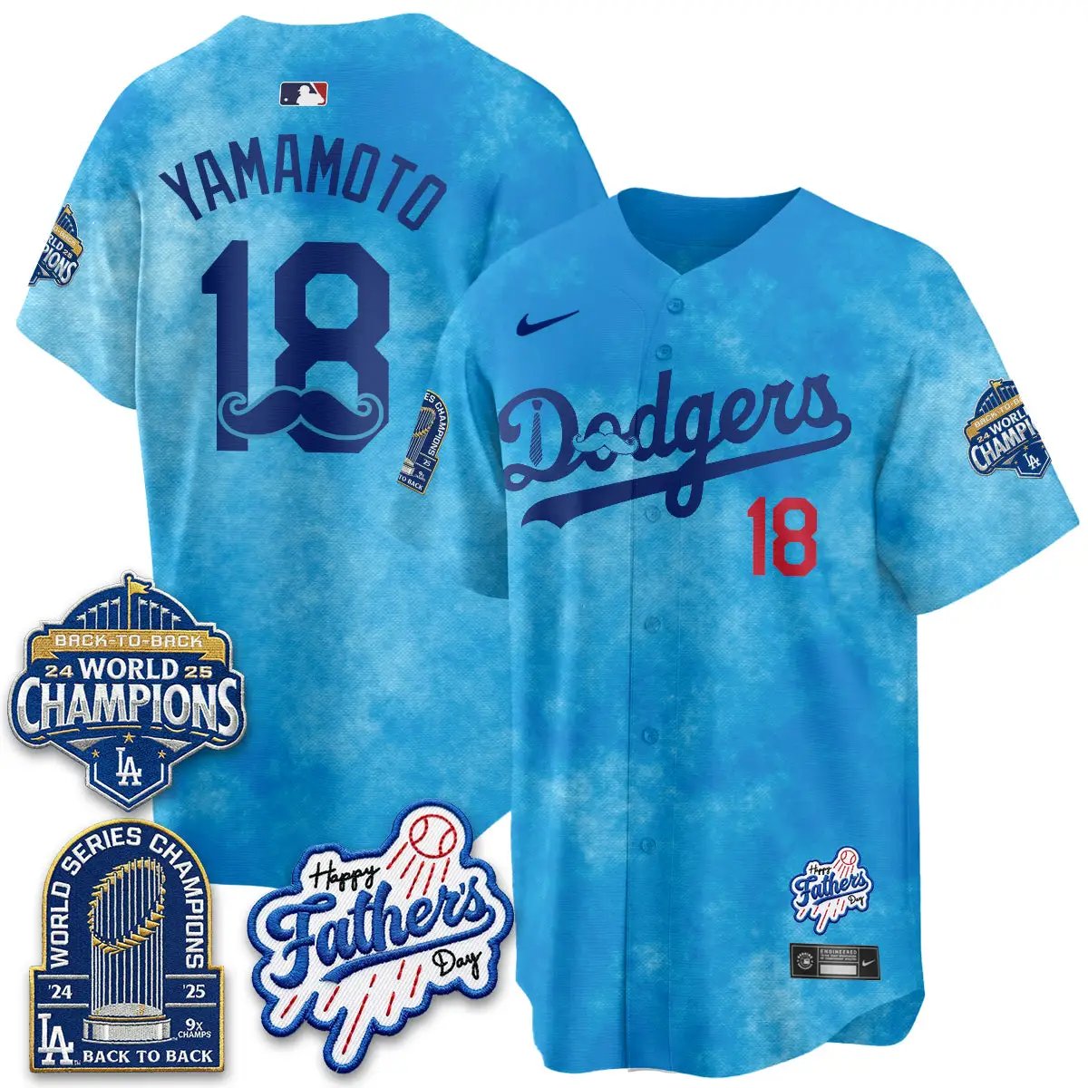 LAD Happy Father's Day 2026 Jersey - Stitched by Los Angeles Dodgers