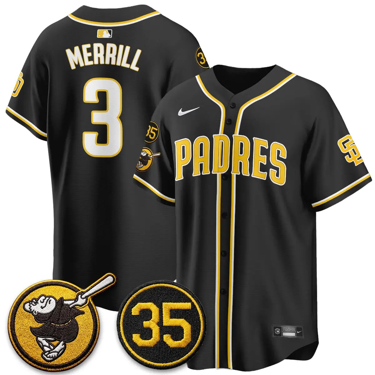 SD 2026 Black Out Style Limited Vapor Jersey - All Stitched by San Diego Padres