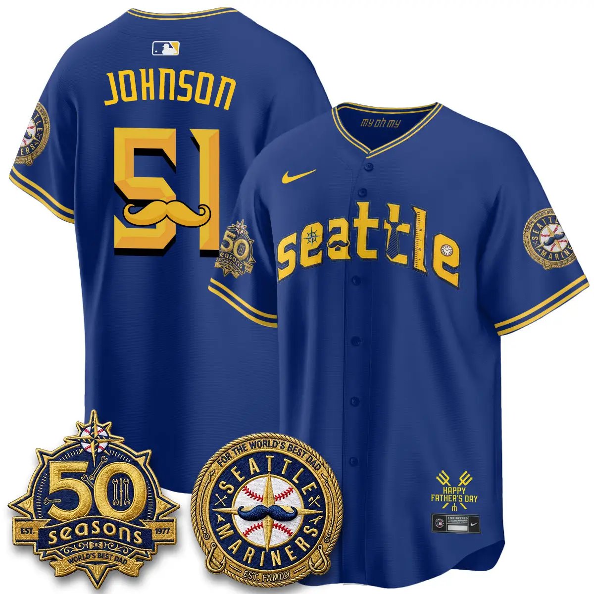 Seattle Mariners Happy Father's Day Vapor Jersey - Stitched by Seattle Mariners