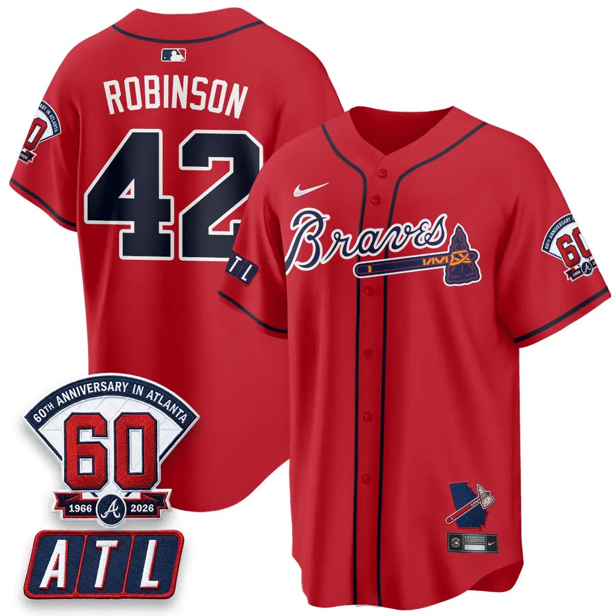 ATL 2026 60th Anniversary Vapor Limited Jersey - All Stitched by Atlanta Braves