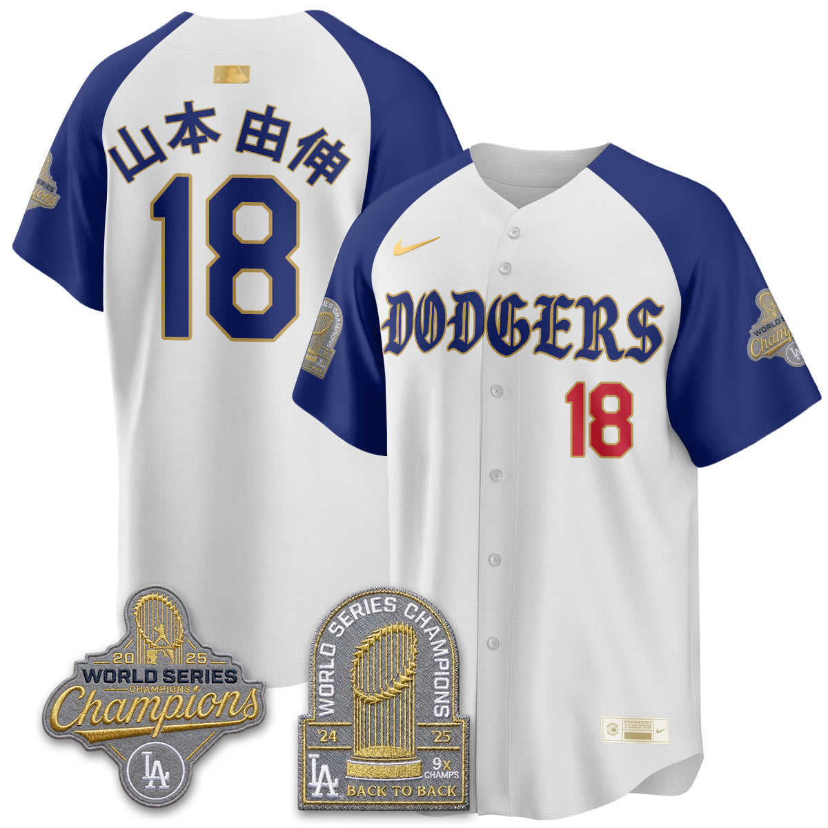 LAD Vapor Limited Jersey - Back to Back 9x Champs - All Stitched by Los Angeles Dodgers