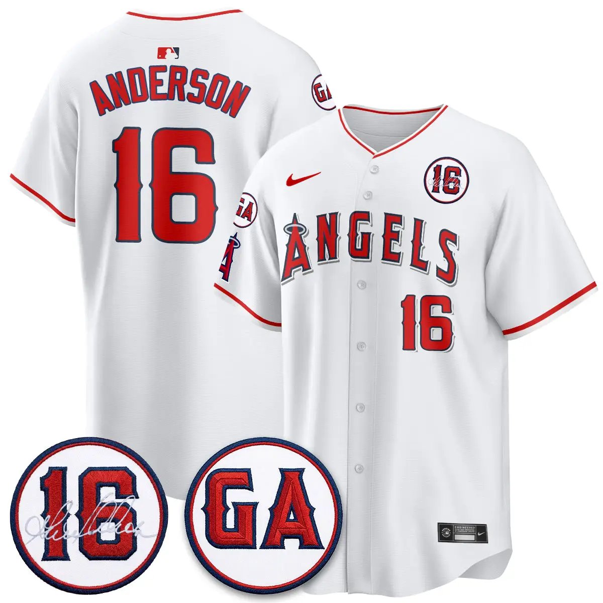 LAA Garret Anderson Tribute Patch Vapor Jersey - All Stitched V1 by Los Angeles Angels