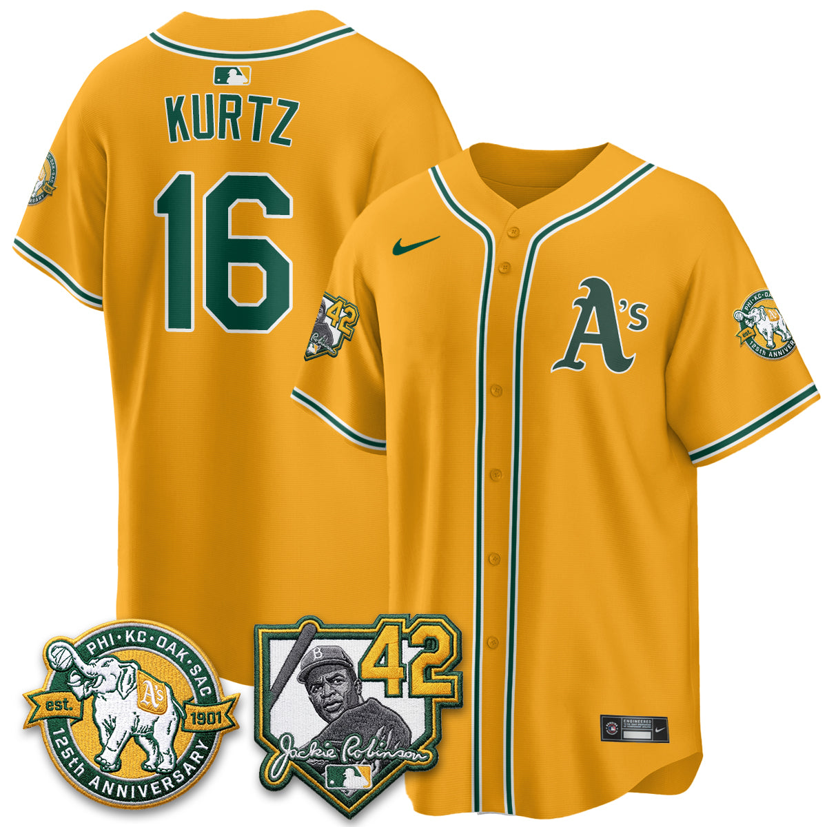 Oakland Athletics 2026 Jackie Robinson Day - Celebrating 125 Years Limited Vapor Jersey - All Stitched by Oakland Athletics