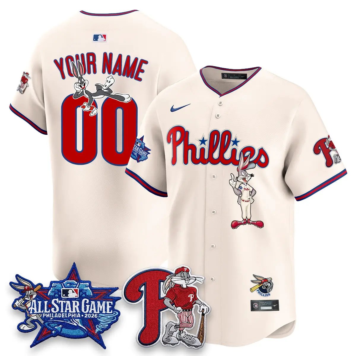 Philadelphia Phillies x Bunny Vapor Premier Limited Custom Jersey - Stitched by Philadelphia Phillies