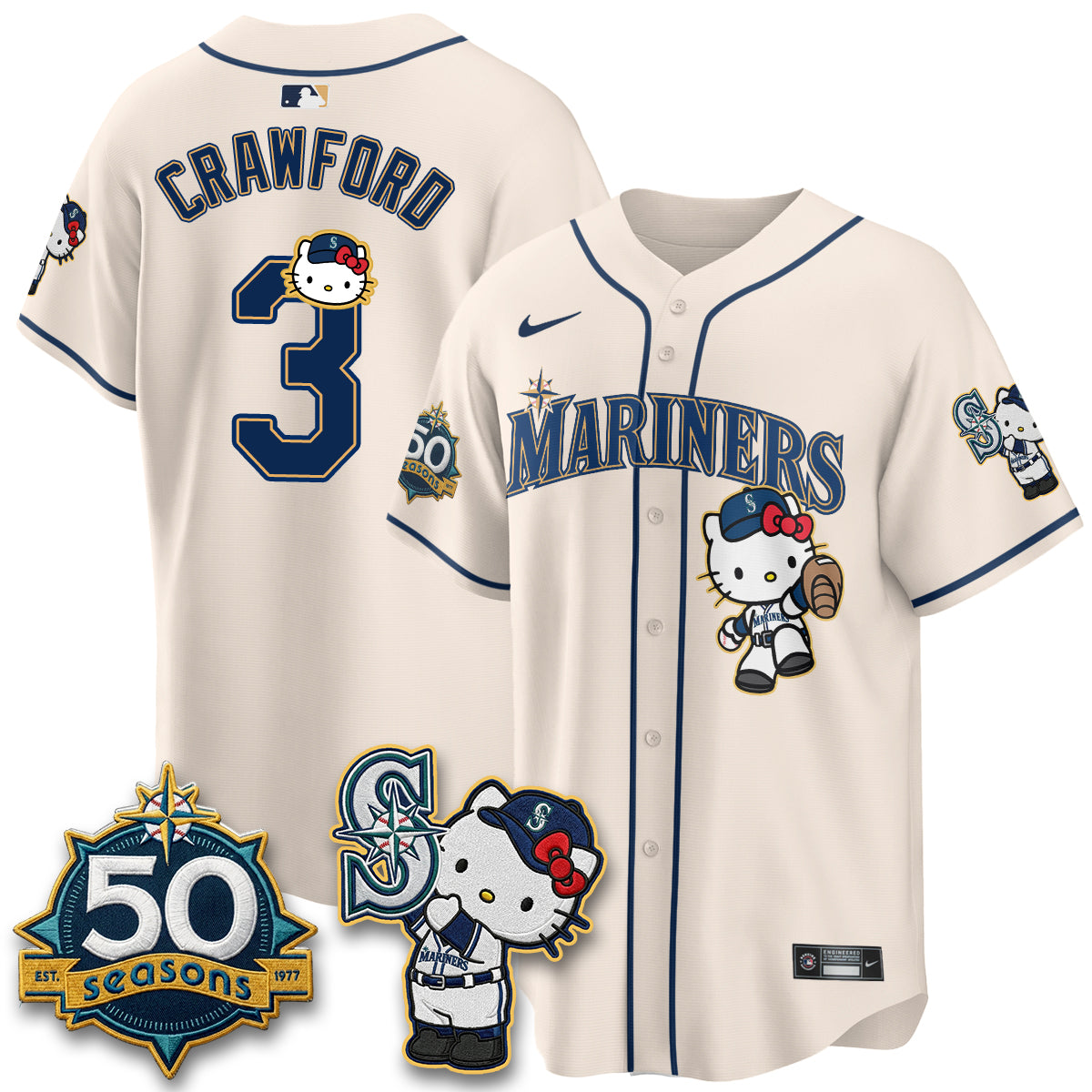 SEA x Meow KT Night Limited Jersey - All Stitched V2 by Seattle Mariners