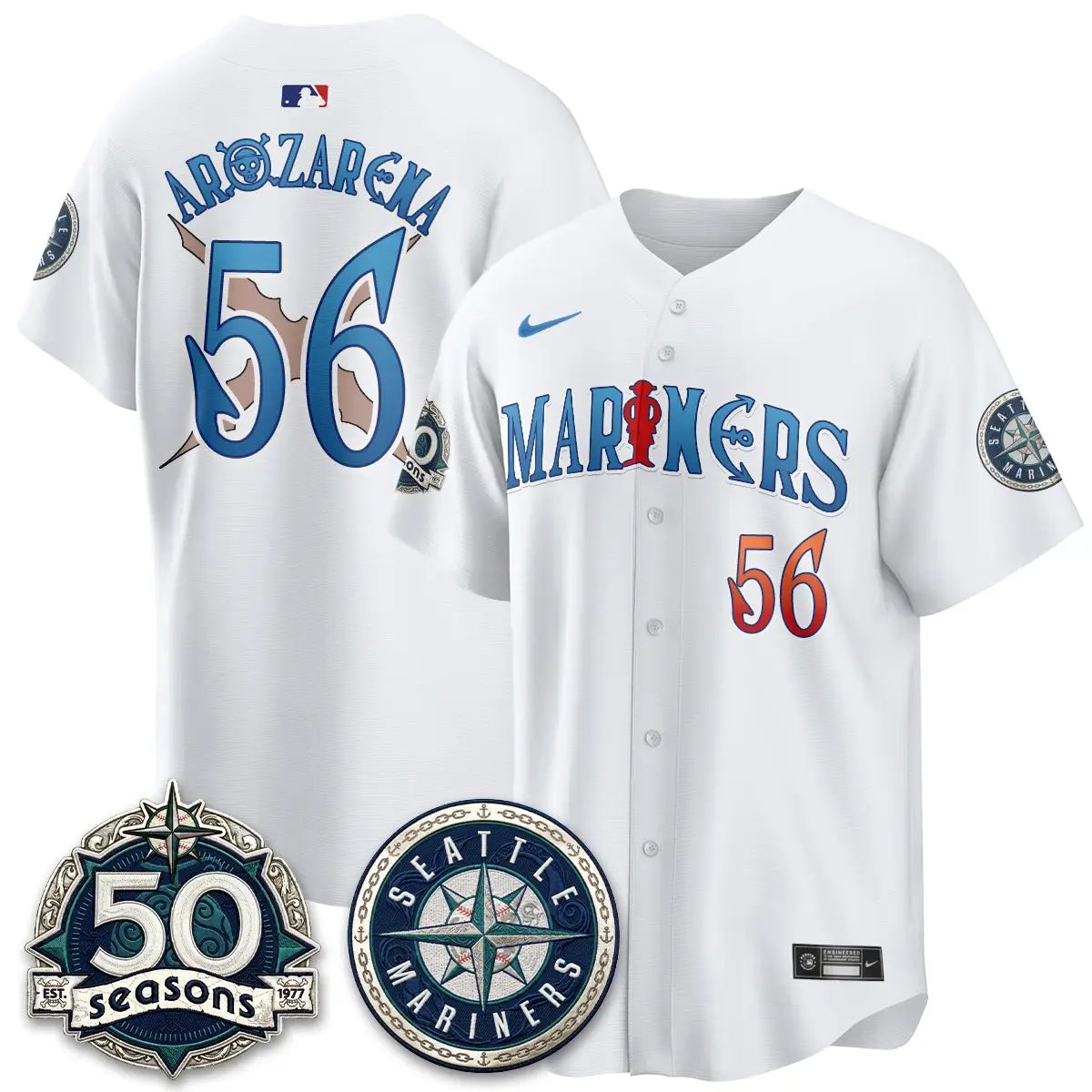 Seattle Mariners x Japanese Cartoon Vapor Limited Jersey - Stitched by Seattle Mariners