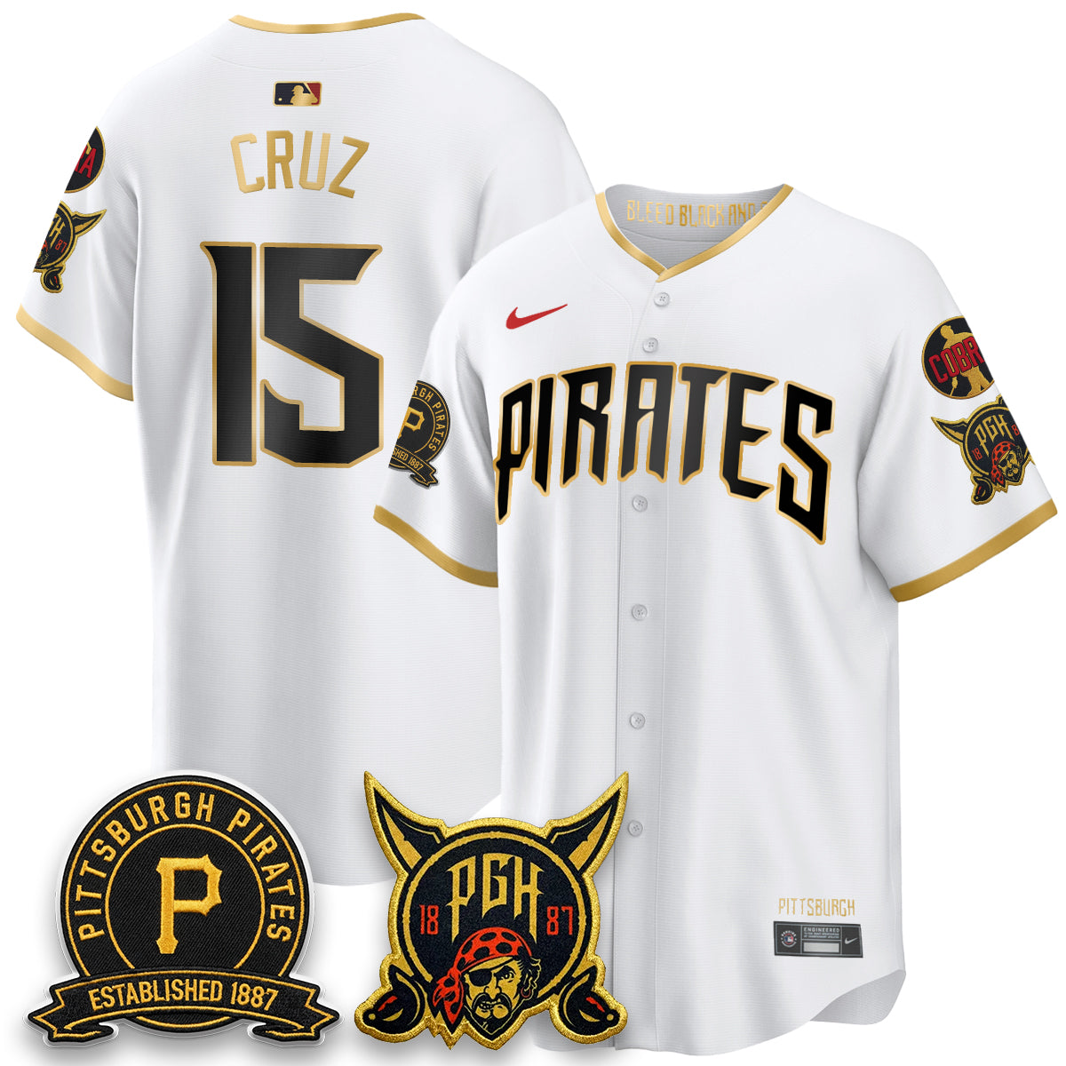 Pittsburgh Pirates Vapor Limited Jersey - Cobra & Est 1887 Patch - All Stitched by Pittsburgh Pirates