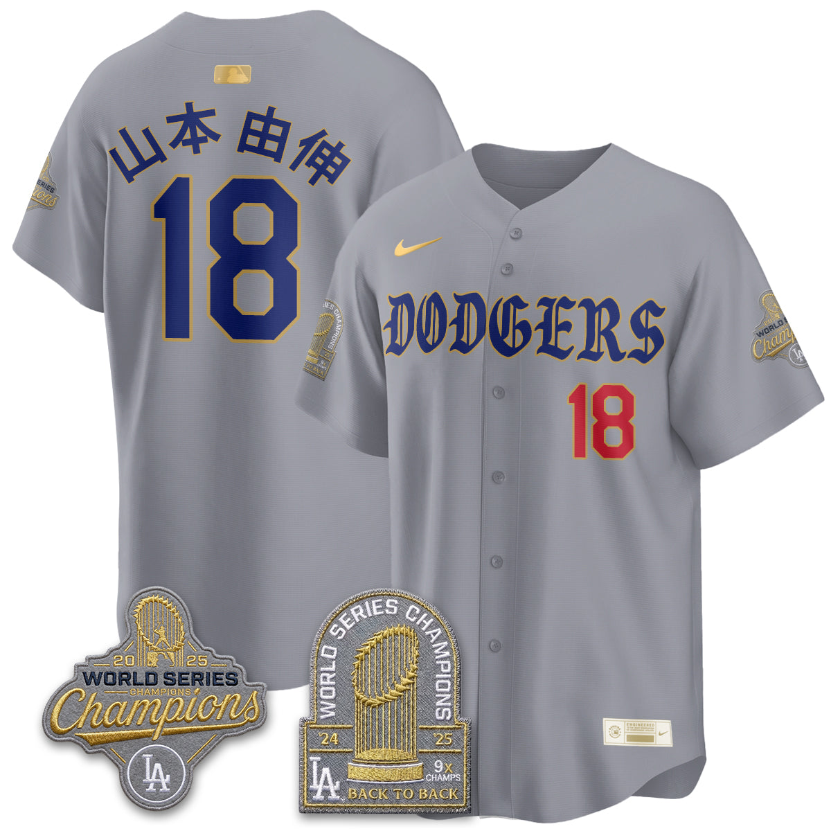LAD Vapor Limited Jersey - Back to Back 9x Champs - All Stitched by Los Angeles Dodgers