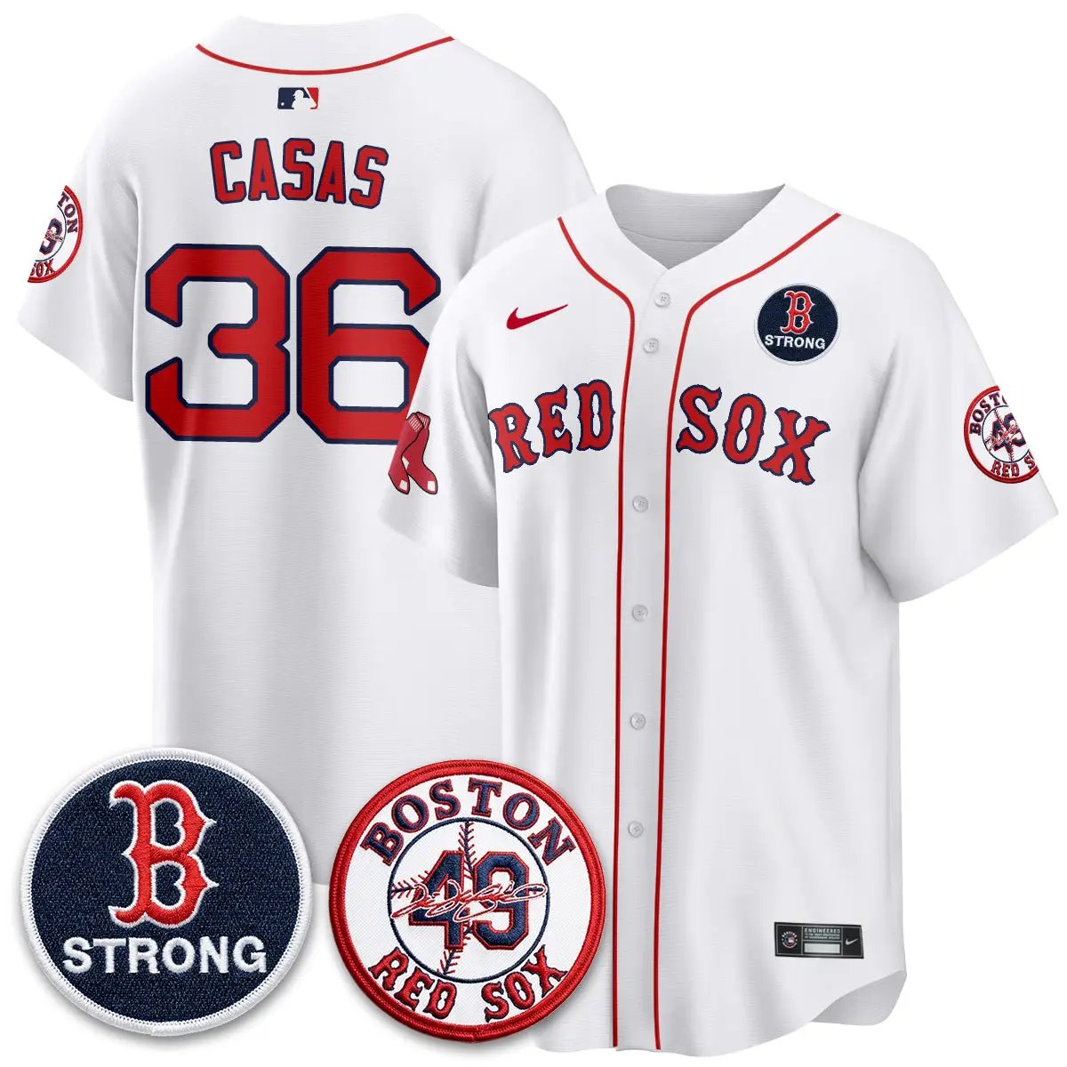 BOS Tim Wakefield Memorial Patch Vaper Premier Limited Jersey - All Stitched V2 by Boston Red Sox