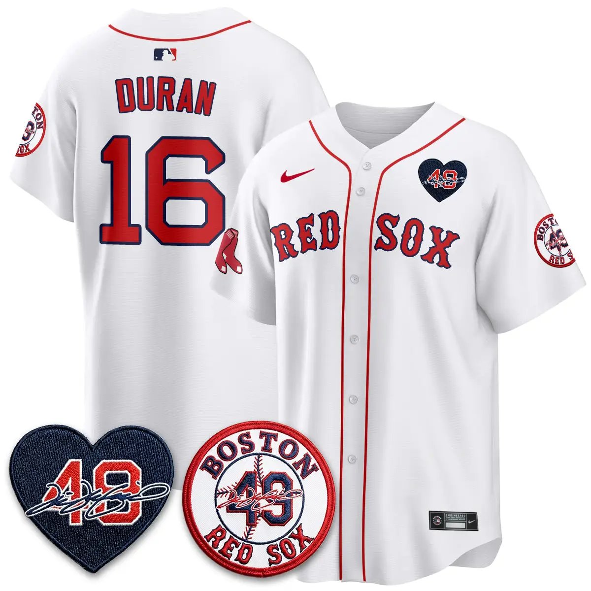 BOS Tim Wakefield Memorial Patch Vaper Premier Limited Gold Jersey - All Stitched by Boston Red Sox