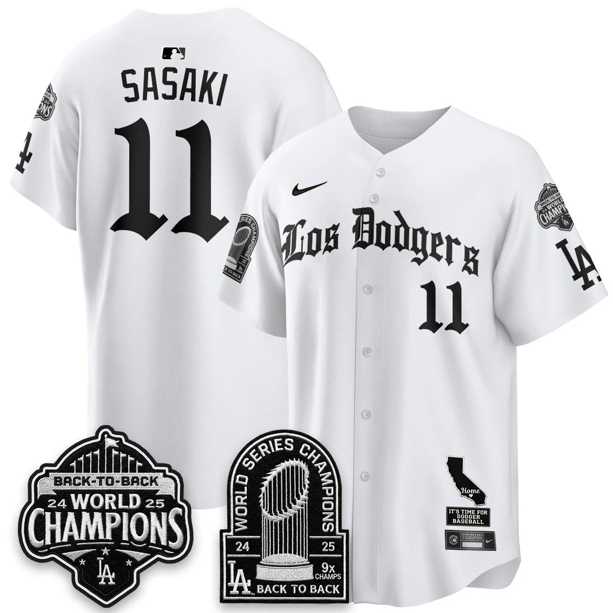 Los Angeles Dodgers World Series Champions Vapor Premier Limited Gothic Edition Jersey - All Stitched by Los Angeles Dodgers