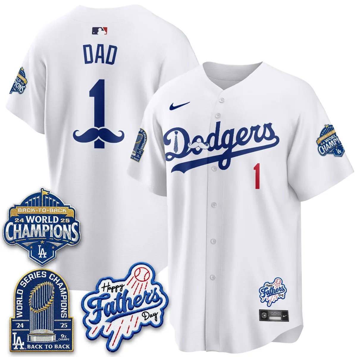 LAD Happy Father's Day 2026 Jersey - Stitched by Los Angeles Dodgers