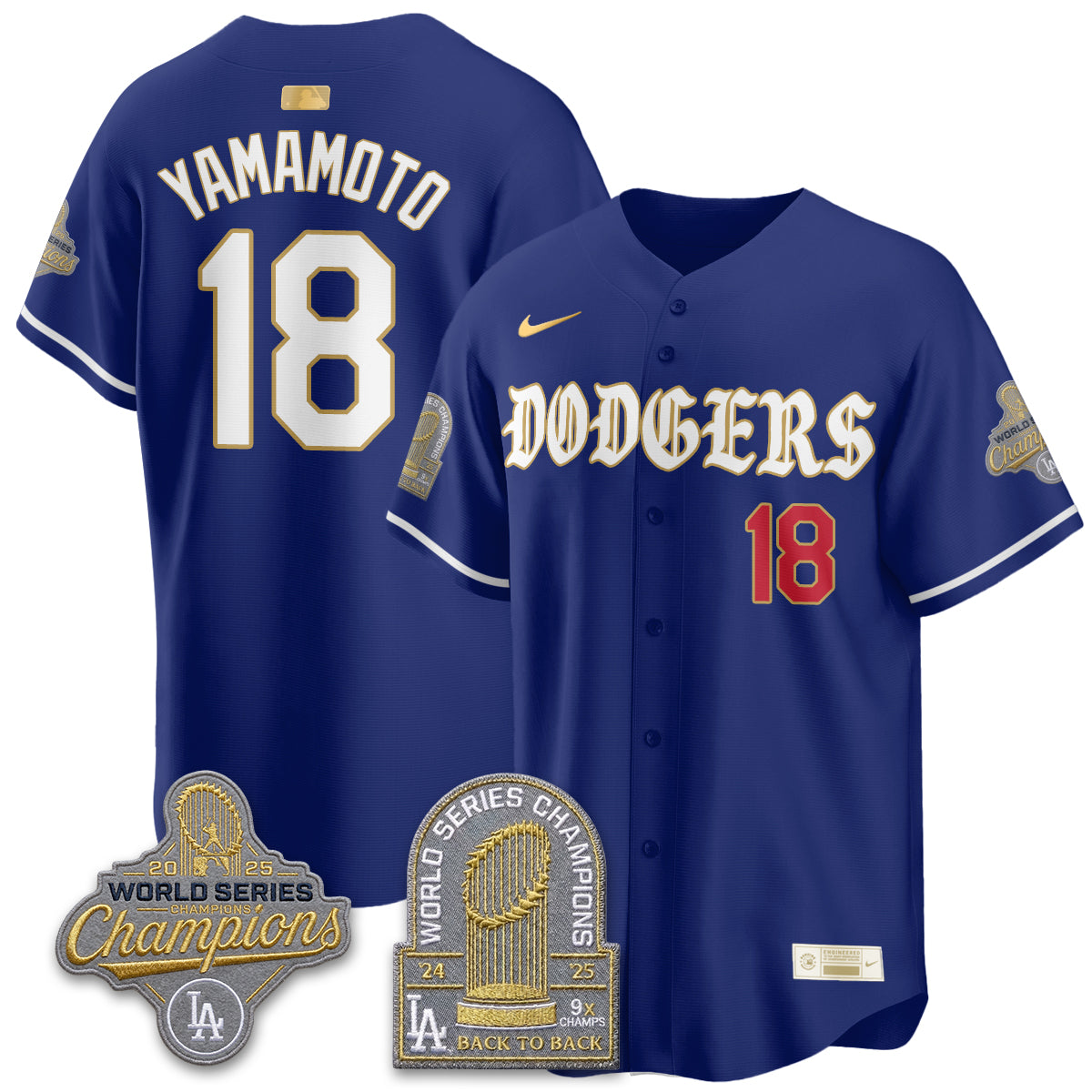 LAD Vapor Limited Jersey - Back to Back 9x Champs - All Stitched by Los Angeles Dodgers