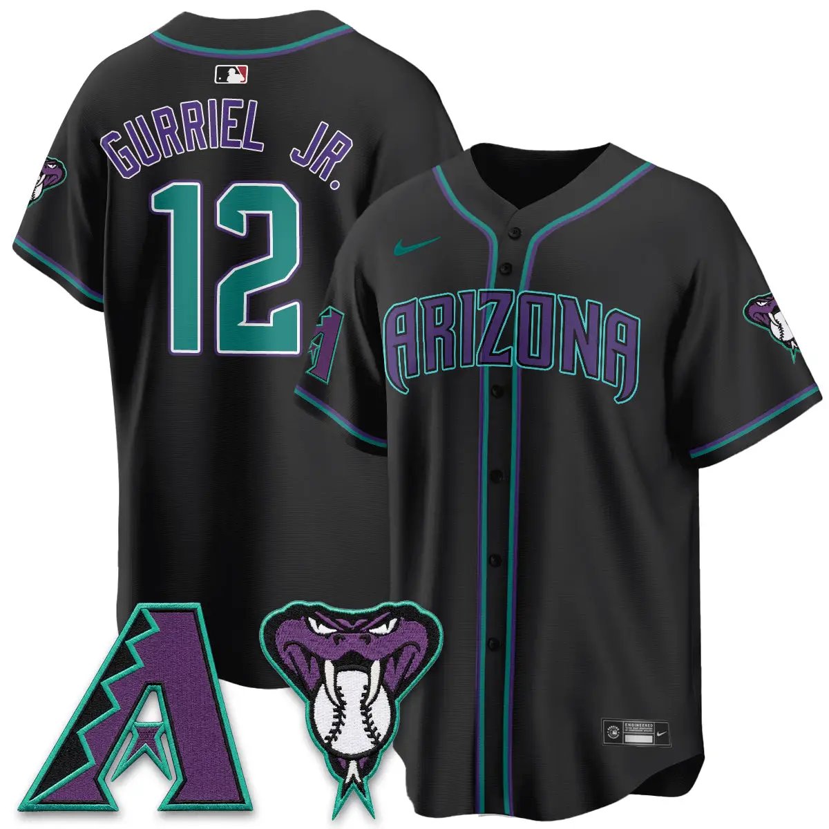 ARI Black Out Style Vapor Premier Limited Jersey - All Stitched by Arizona Diamondbacks