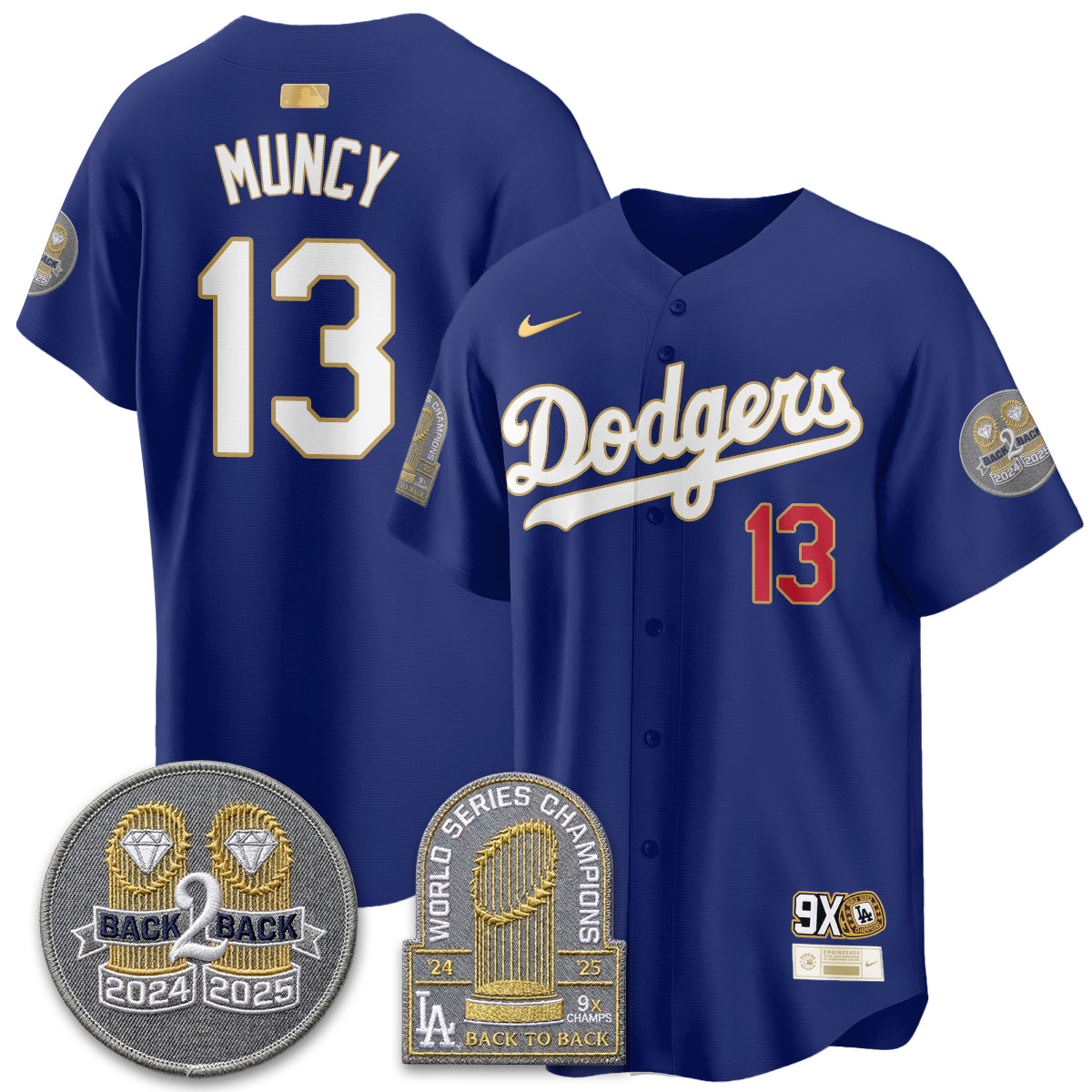 LAD Vapor Limited Jersey - Back to Back Champion - All Stitched by Los Angeles Dodgers