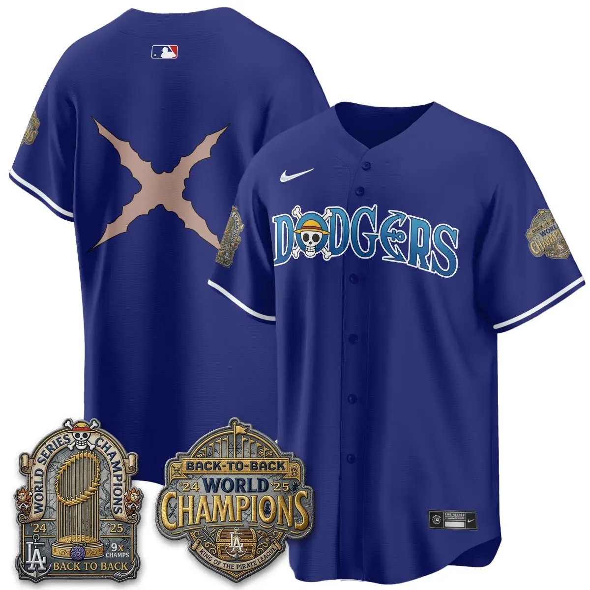 LAD Japanese Cartoon Vapor Limited Jersey - Stitched by Los Angeles Dodgers