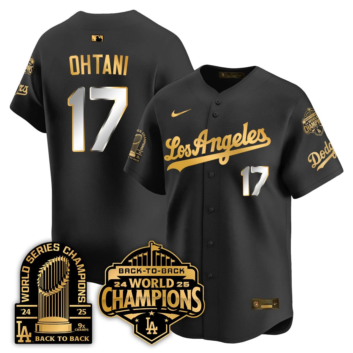 LAD Gold Collection Vapor Limited Jersey - 9x & B2B Champs - All Stitched by Los Angeles Dodgers