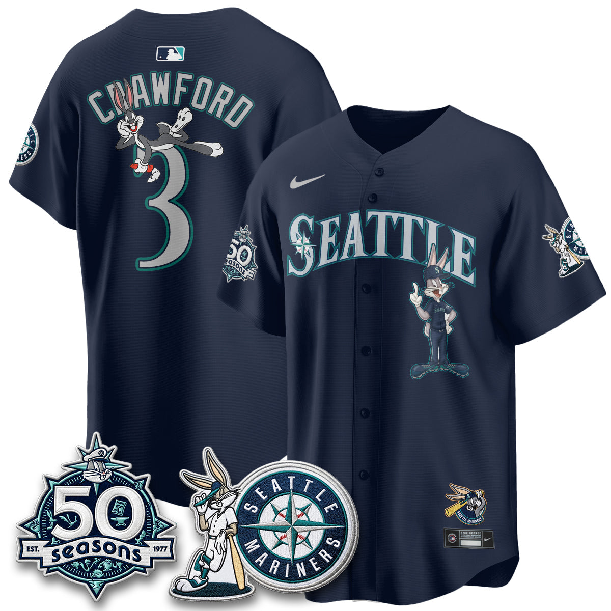 SEA x Bunny Vapor Premier Limited Jersey - Stitched by Seattle Mariners