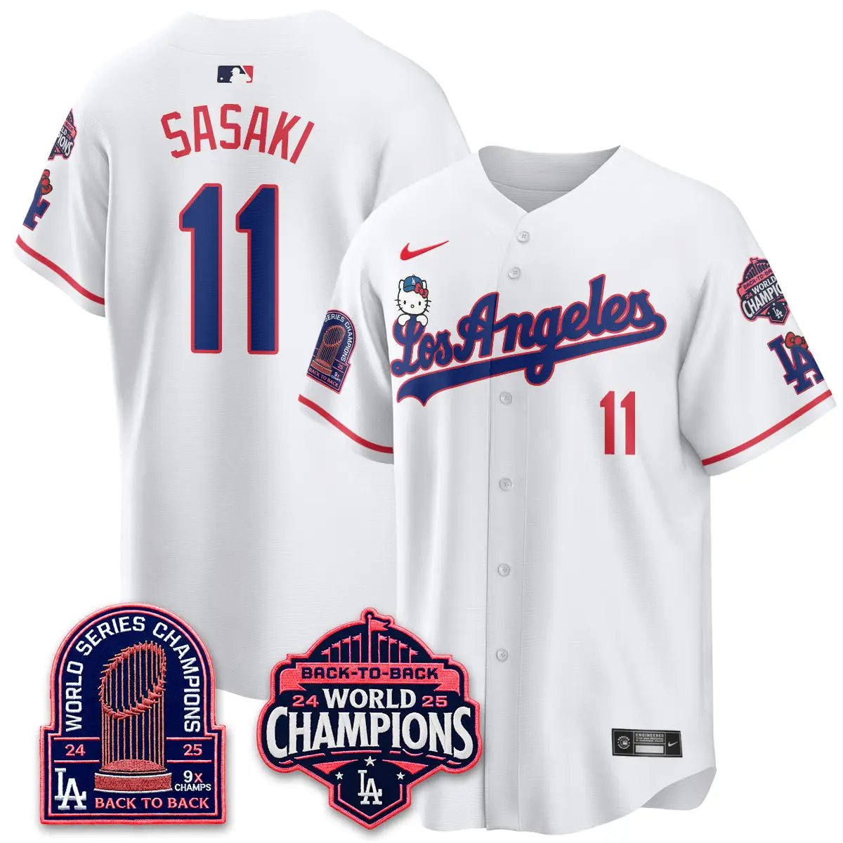 LAD x Hello Kitty Night 2026 Vapor Jersey - All Stitched - V2 by Los Angeles Dodgers