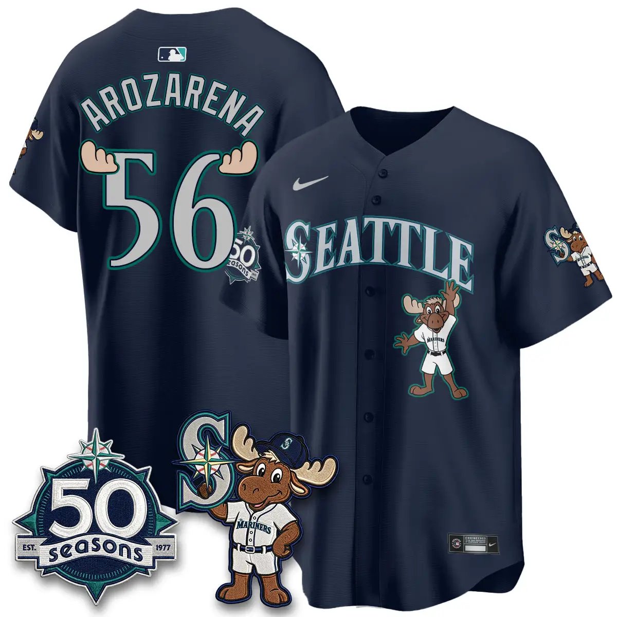 SEA Mascot Jersey - All Stitched by Seattle Mariners