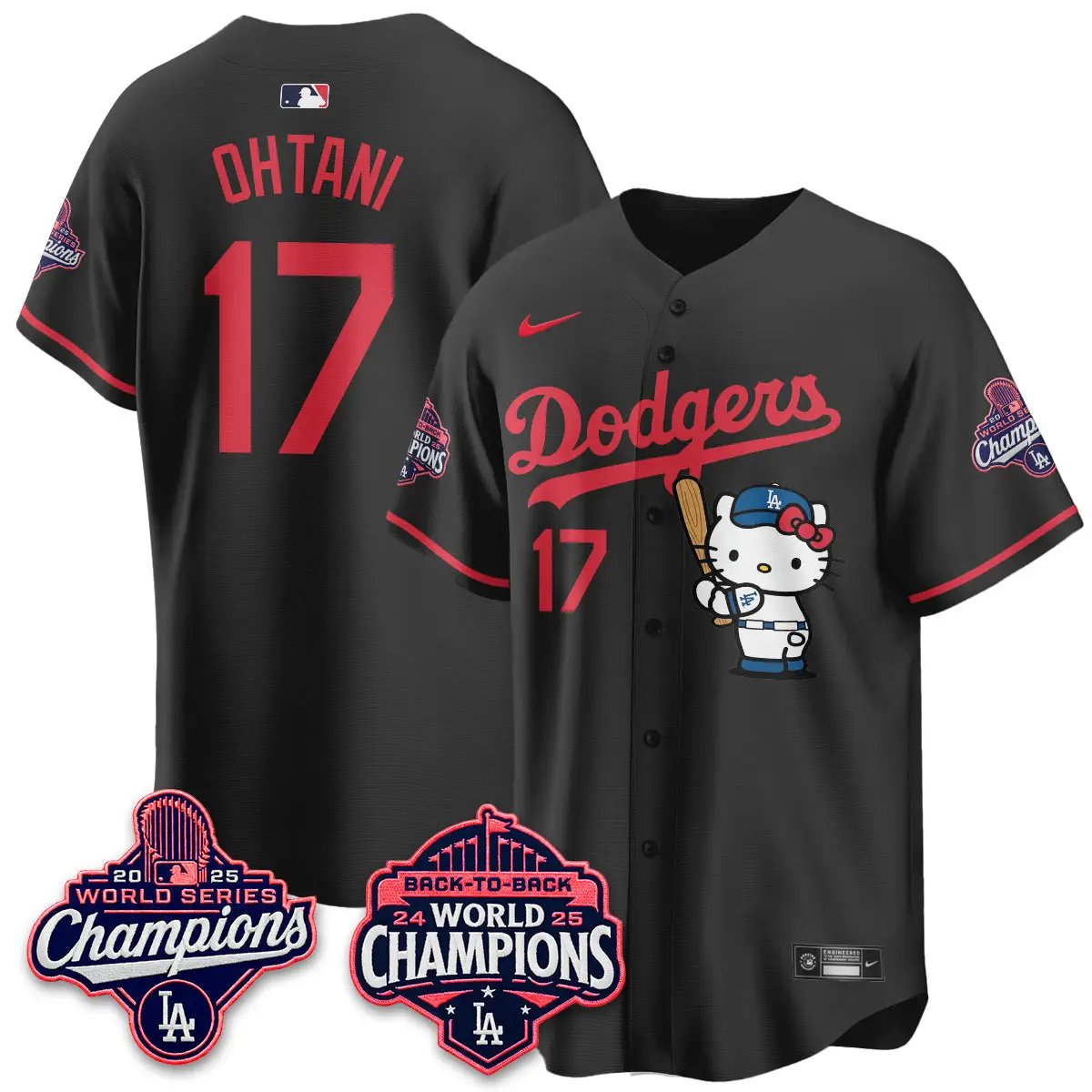 LAD x Hello Kitty Night 2026 Vapor White Jersey - All Stitched by Los Angeles Dodgers