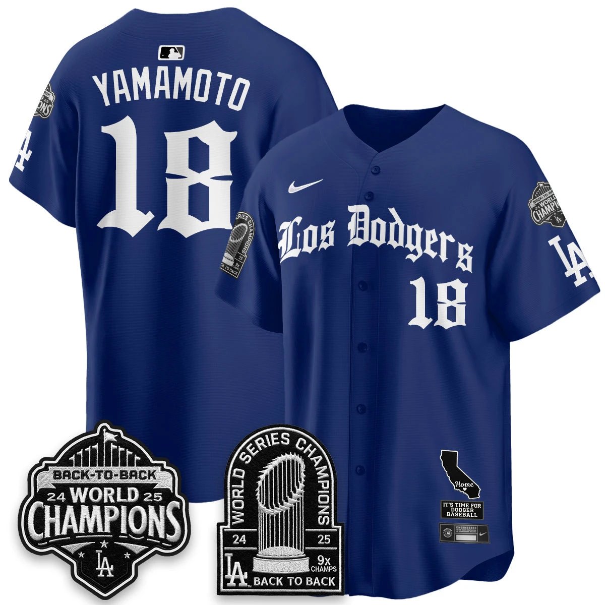 Los Angeles Dodgers World Series Champions Vapor Premier Limited Gothic Edition Jersey - All Stitched by Los Angeles Dodgers