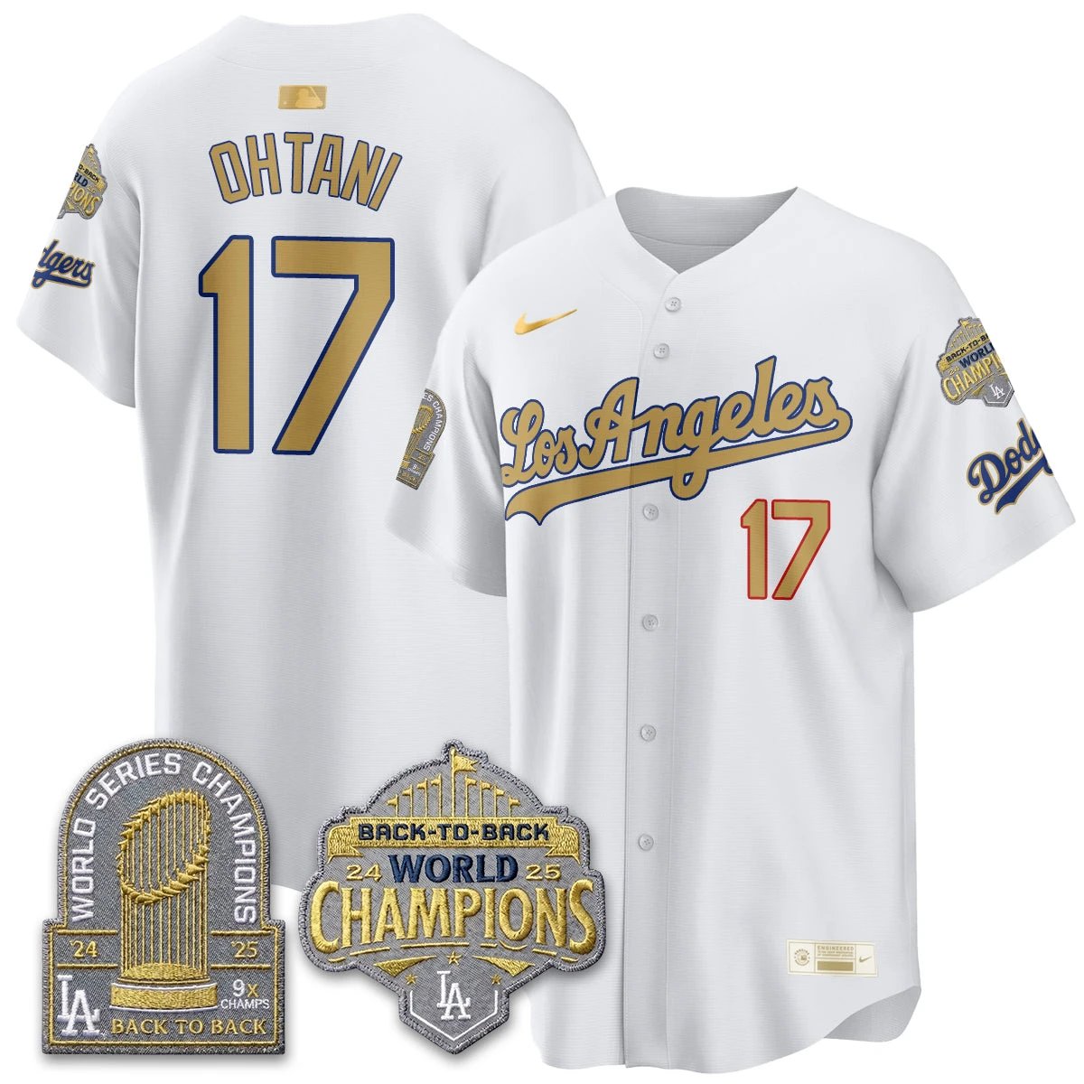 LAD Gold Collection Vapor Limited Jersey - 9x & B2B Champs - All Stitched by Los Angeles Dodgers