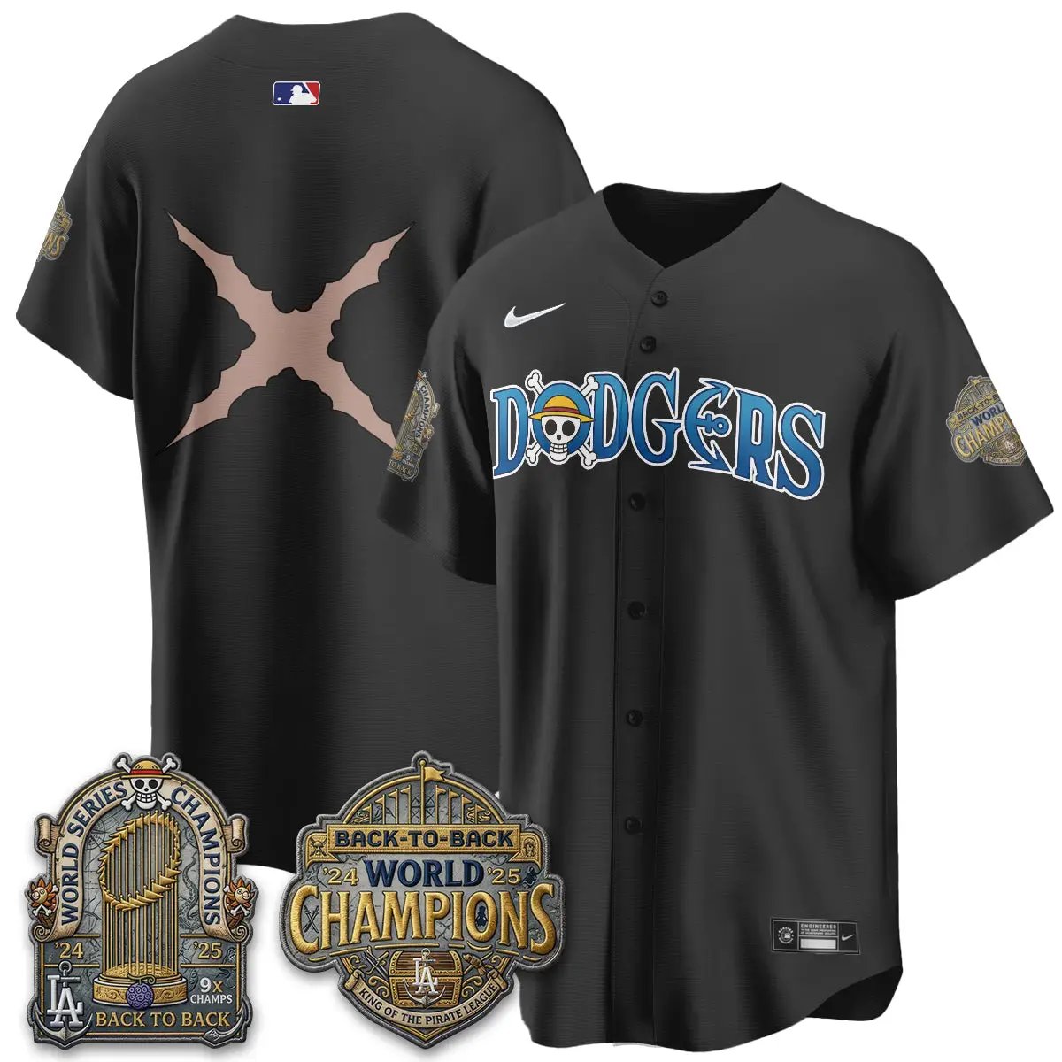 LAD Japanese Cartoon Vapor Limited Jersey - Stitched by Los Angeles Dodgers