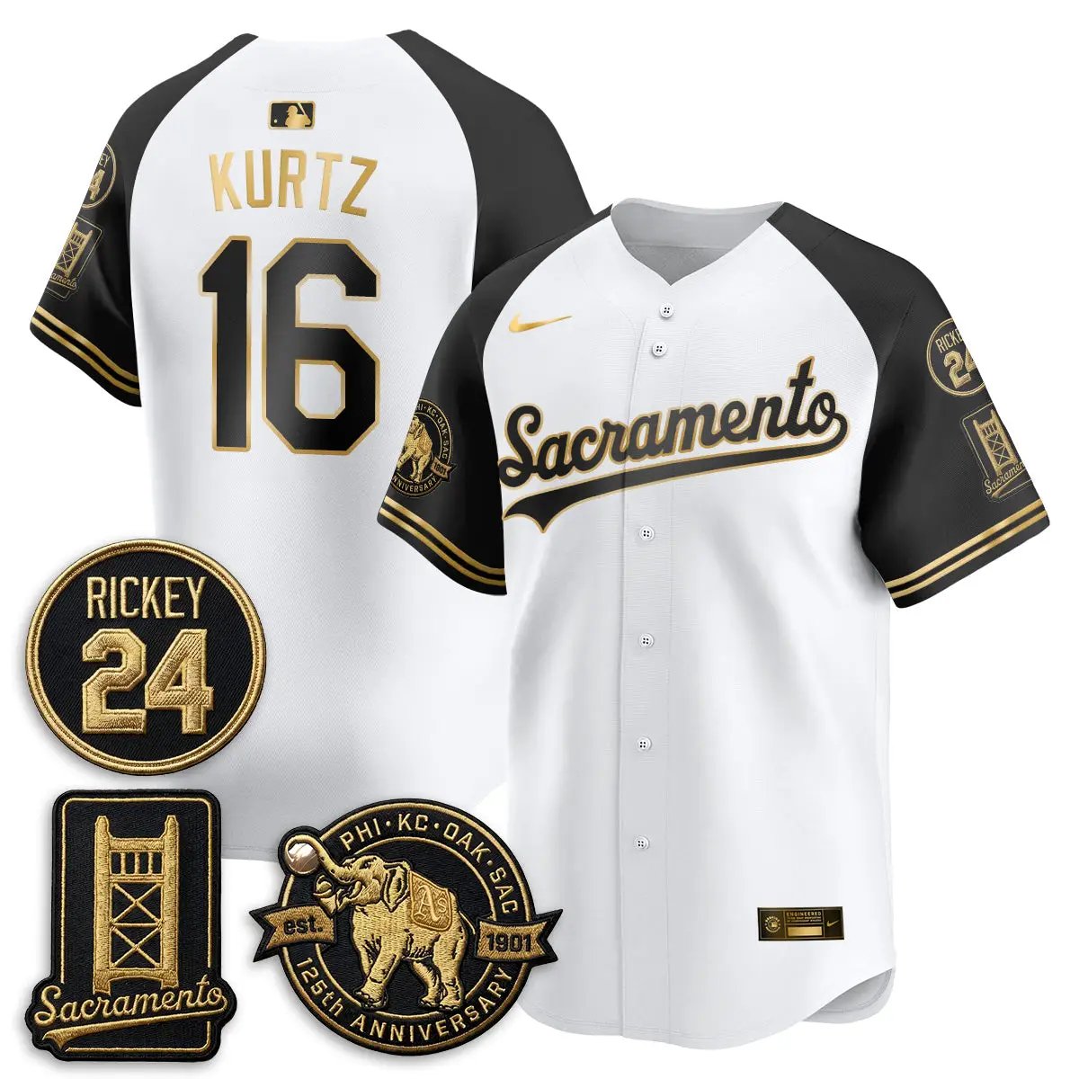 OAK 2026 Alternate Sacramento 125 Years Limited Vapor Gold Edition Jersey - All Stitched by Oakland Athletics