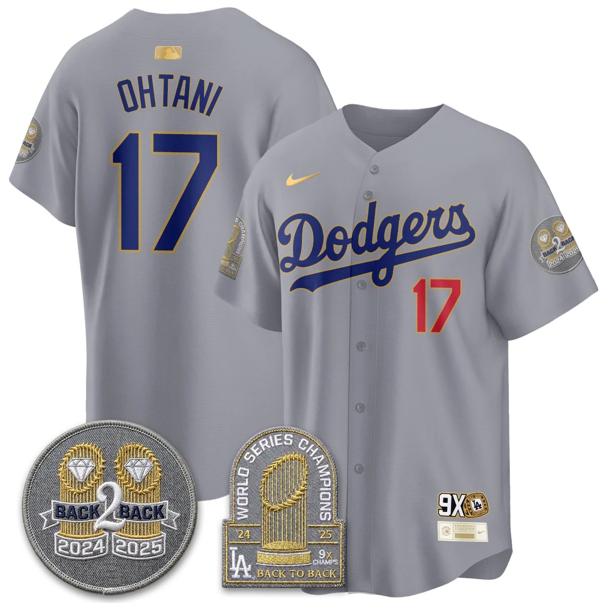 LAD Vapor Limited Jersey - Back to Back Champion - All Stitched by Los Angeles Dodgers