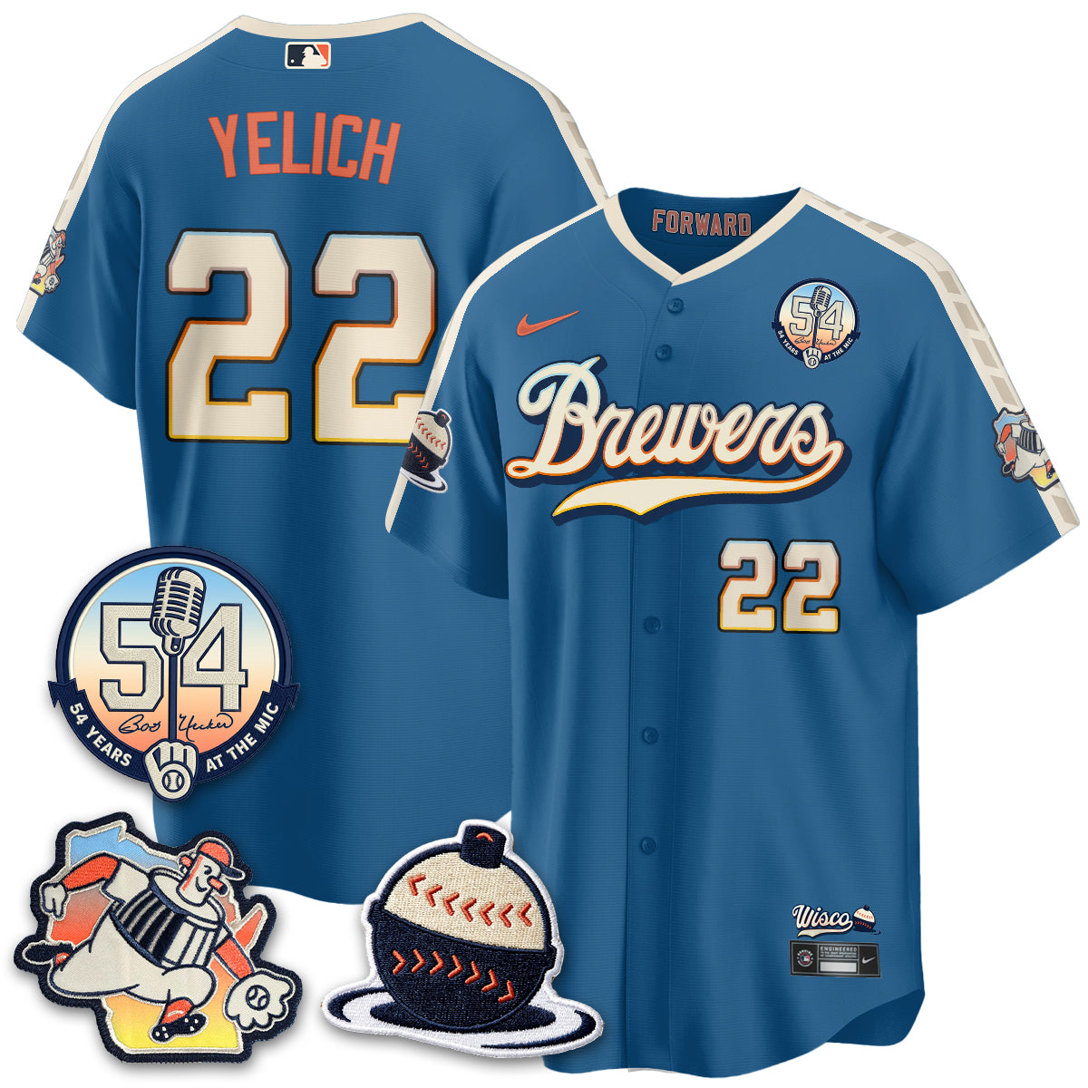 Milwaukee Brewers 2026 City Connect Bob Uecker Vapor Limited Jersey - All Stitched V1 by Milwaukee Brewers