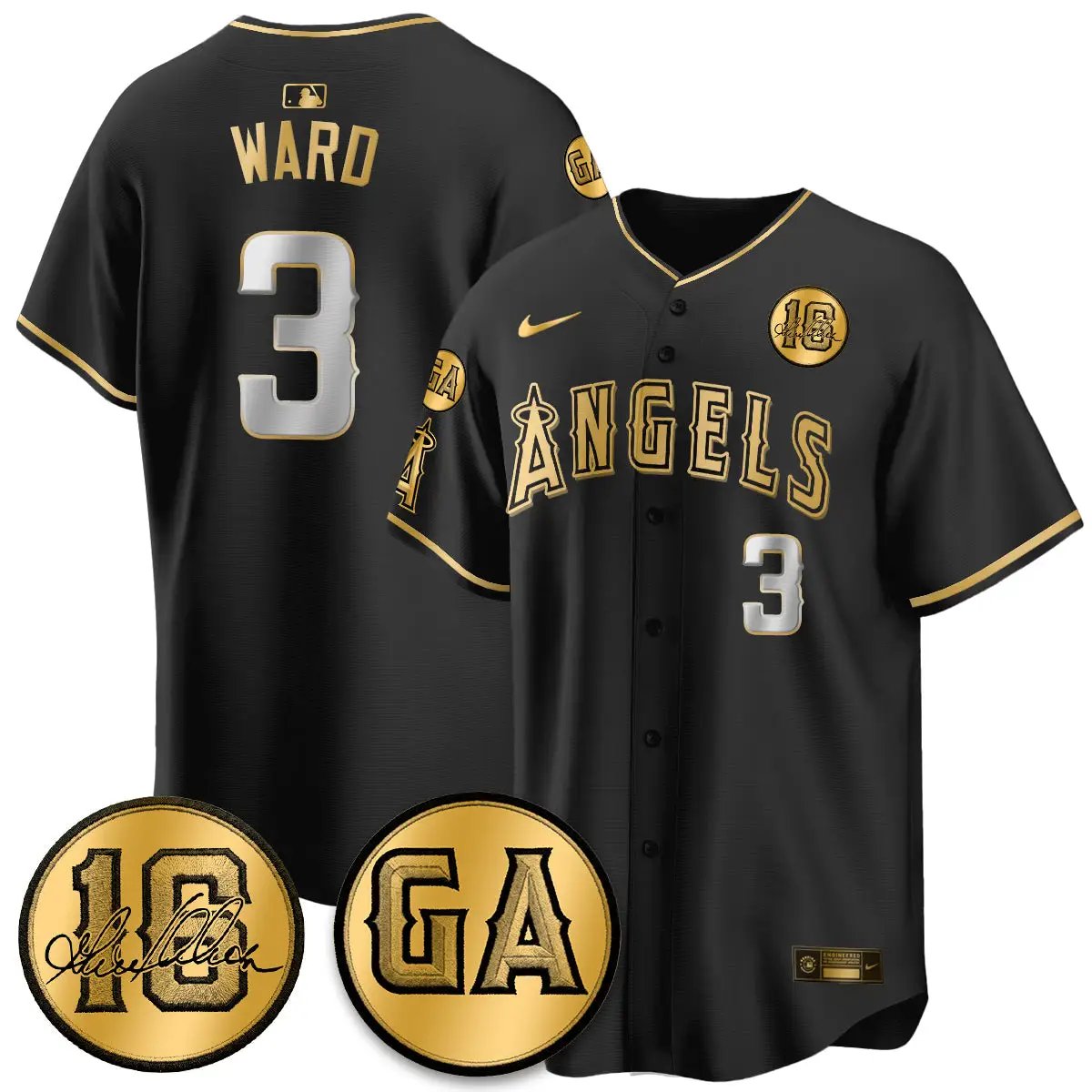 LAA Garret Anderson Tribute Patch Vapor Jersey - All Stitched V2 by Los Angeles Angels